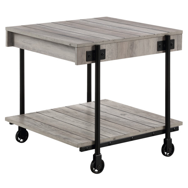 17 Stories Andhy 22'' Tall Wheel End Table Wayfair